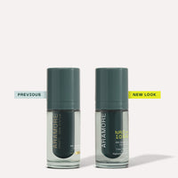 New NAD+ Renewing Eye Cream packaging design compared side-by-side with previous packaging design on a cream background
