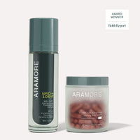 NAD+ Cell Energizing Treatment next to NAD+ Cell Energizing Supplement on cream background